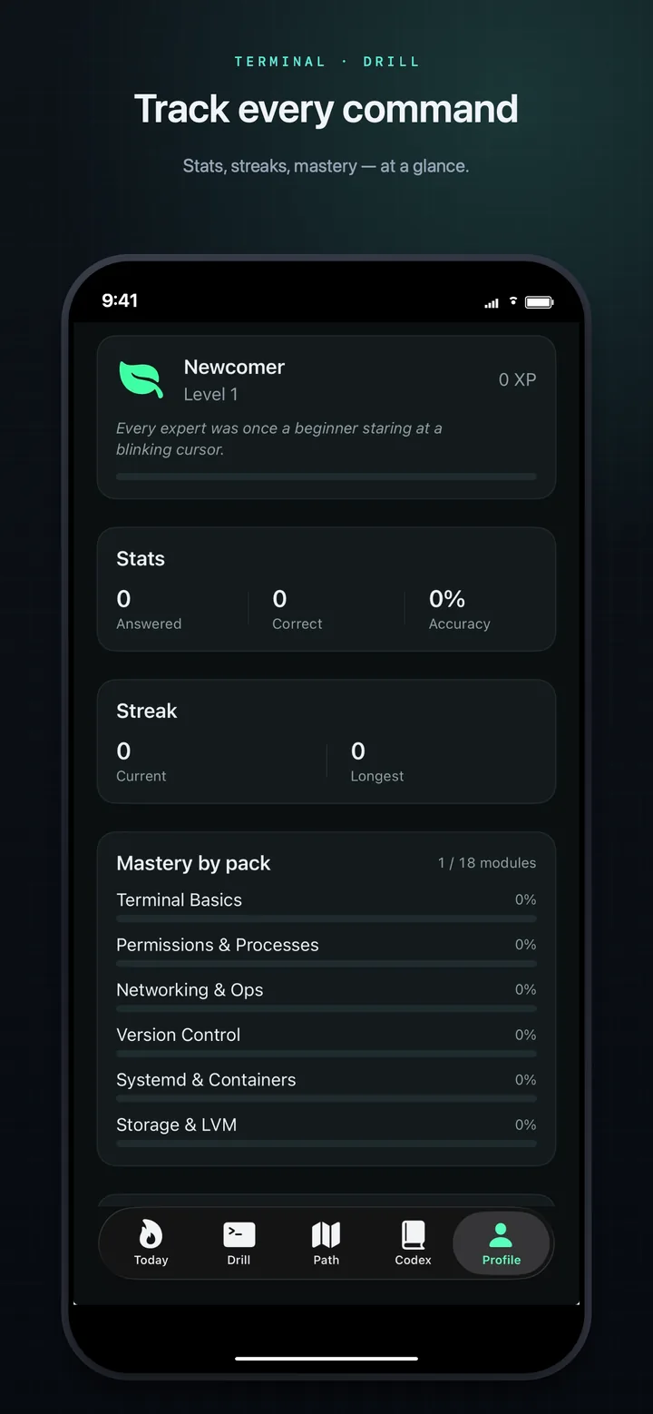 Profile — track every command